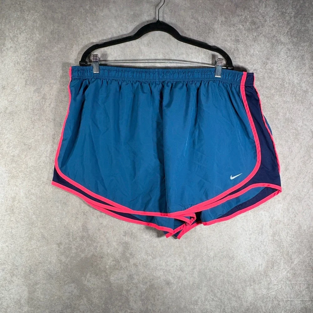 Nike Running Shorts Womens 3X Blue Dri-FIT Tempo Athletic Training Gym Workout